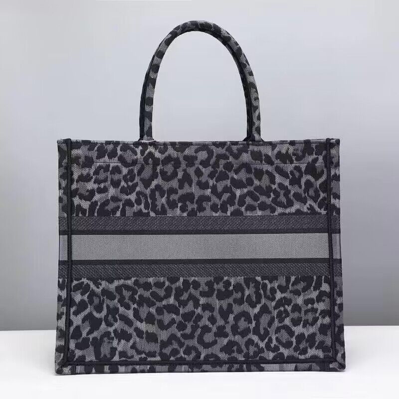 DIOR BOOK TOTE Embroidery M1289ZR Gray Leopard Print DIOR BOOK TOTE Embroidery M1289ZR Gray Leopard Print