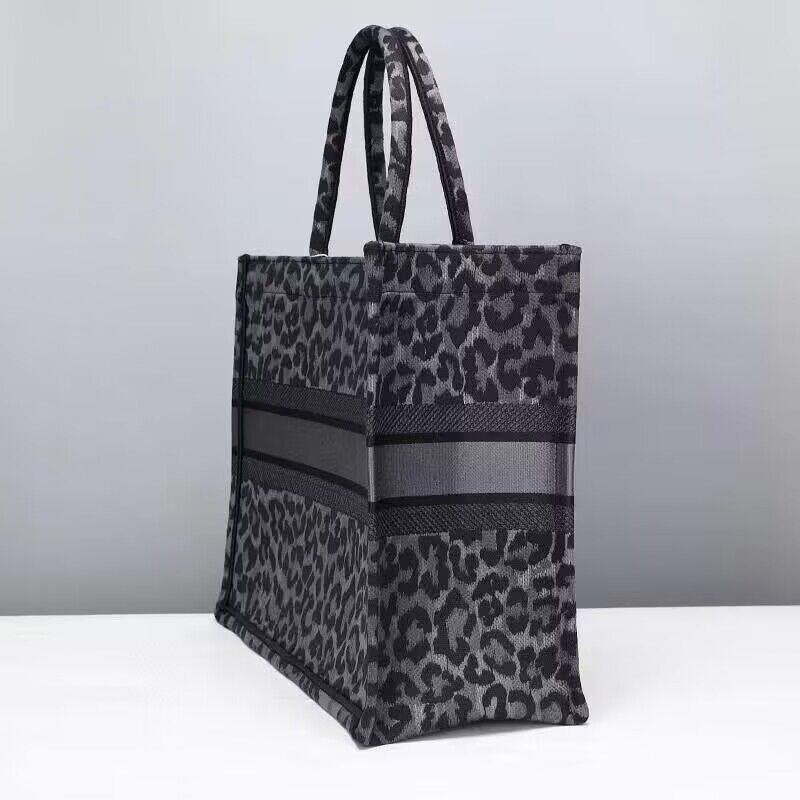 DIOR BOOK TOTE Embroidery M1289ZR Gray Leopard Print DIOR BOOK TOTE Embroidery M1289ZR Gray Leopard Print