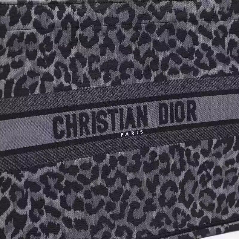 DIOR BOOK TOTE Embroidery M1289ZR Gray Leopard Print DIOR BOOK TOTE Embroidery M1289ZR Gray Leopard Print