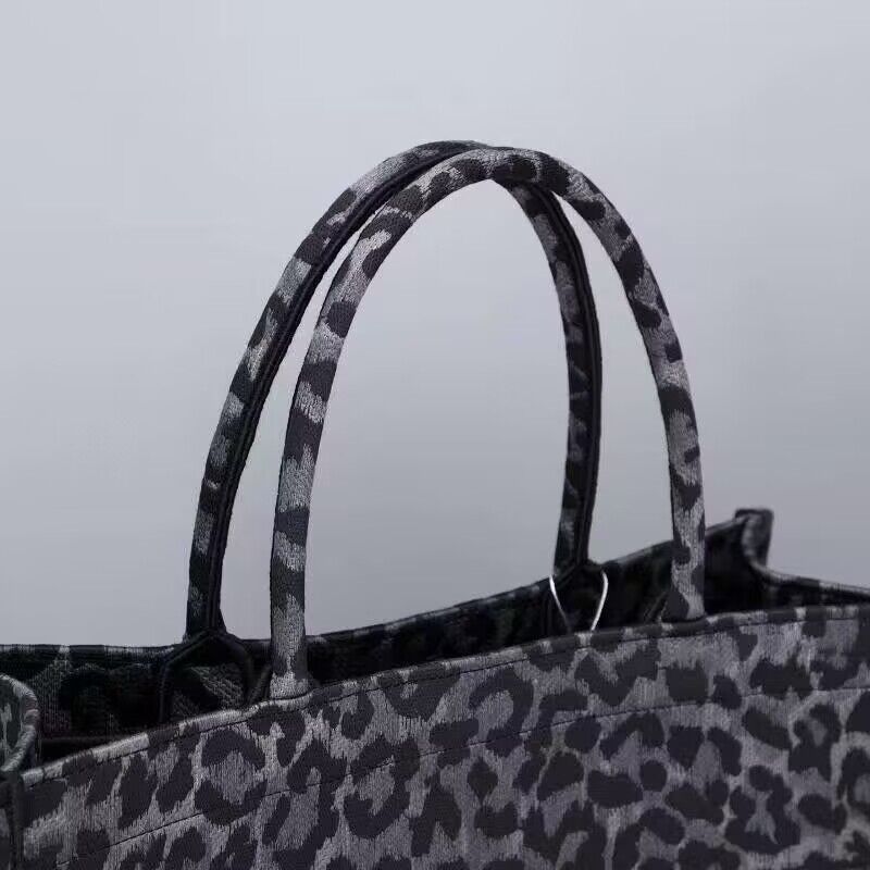 DIOR BOOK TOTE Embroidery M1289ZR Gray Leopard Print DIOR BOOK TOTE Embroidery M1289ZR Gray Leopard Print