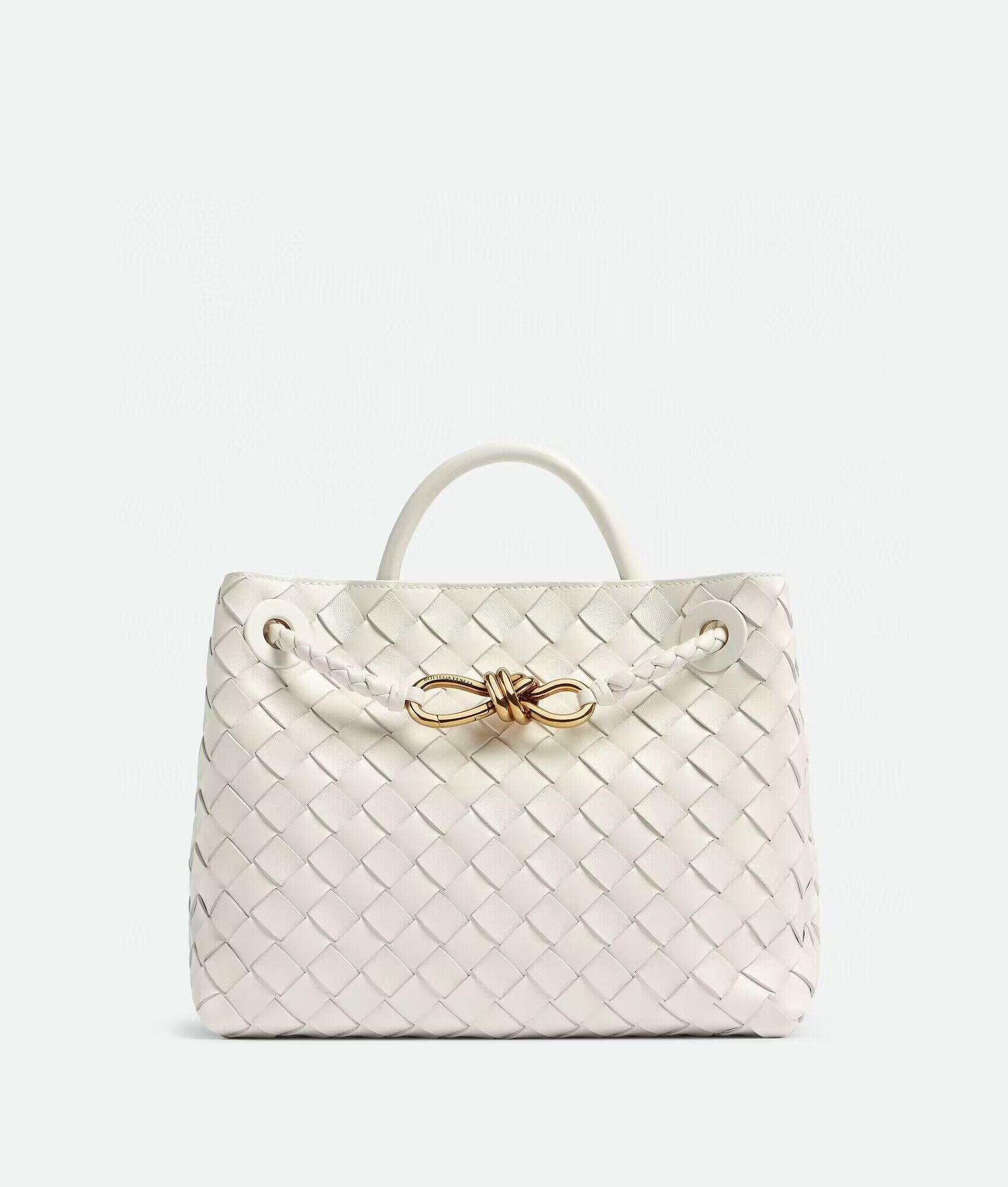 Bottega Veneta Andiamo Small Intrecciato Leather Tote 743572 White Bottega Veneta Andiamo Small Intrecciato Leather Tote 743572 White