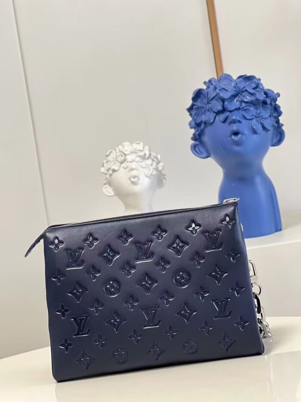 Louis Vuitton Original Leather Coussin PM M21198 Navy Blue Louis Vuitton Original Leather Coussin PM M21198 Navy Blue