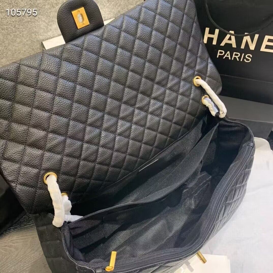 Chanel Large CF Flap Bag Original Leather A91169 Black & Gold Tone Chanel Large CF Flap Bag Original Leather A91169 Black & Gold Tone