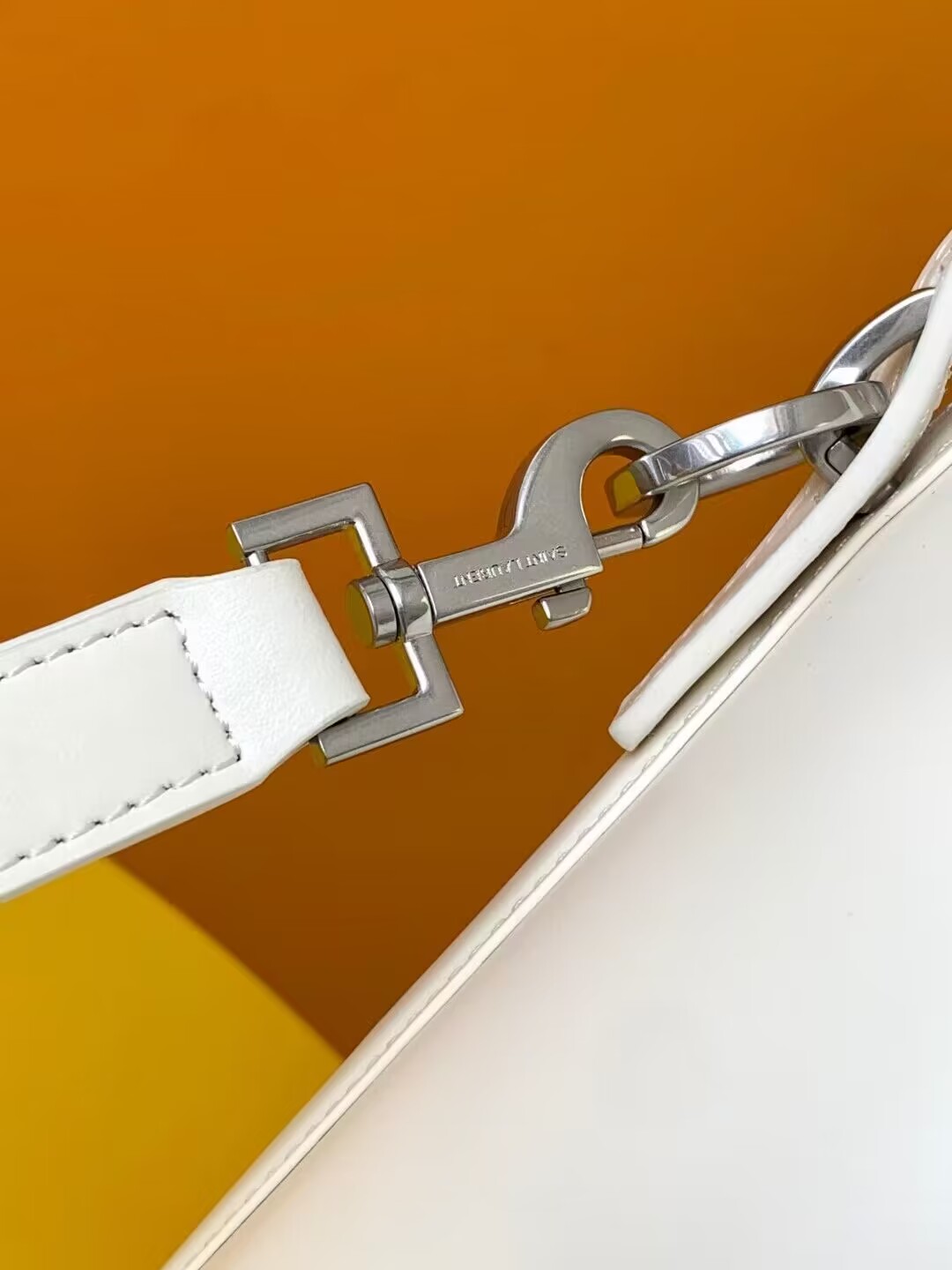 SAINT LAURENT LE 37 SMALL IN SHINY LEATHER 7490362 WHITE SAINT LAURENT LE 37 SMALL IN SHINY LEATHER 7490362 WHITE