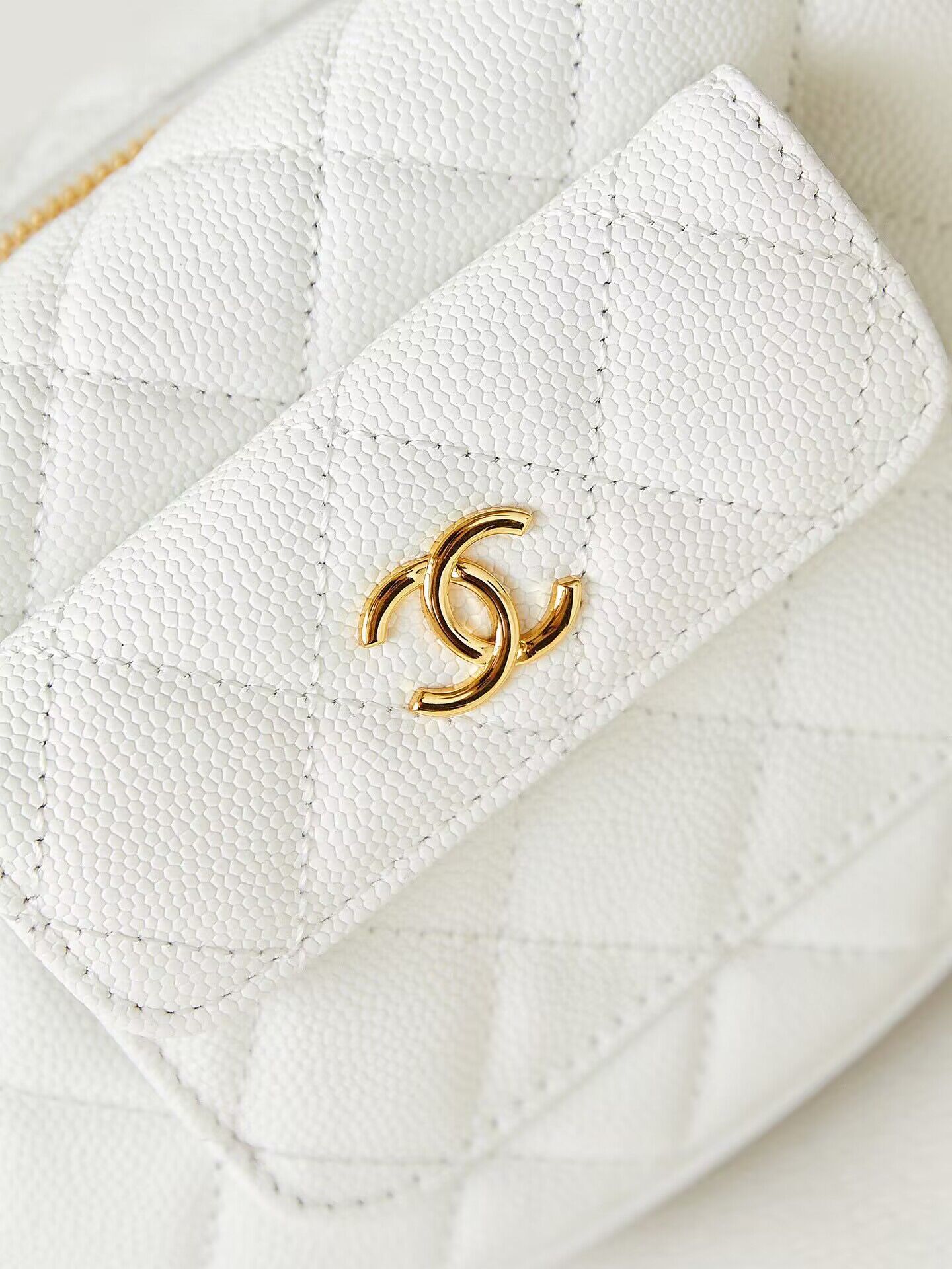 Chanel Caviar Quilted Polly Pocket AP3467 White Chanel Caviar Quilted Polly Pocket AP3467 White