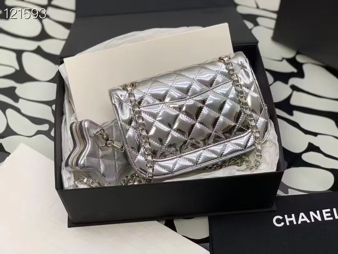 Chanel Mini Flap Bag & Star Coin Bag AS4646 Silver Chanel Mini Flap Bag & Star Coin Bag AS4646 Silver