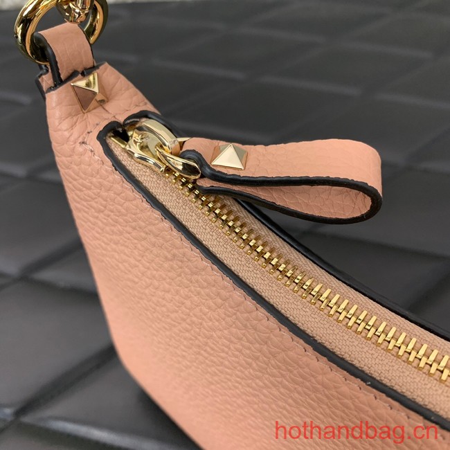 VALENTINO Rockstud calfskin small HOBO bag AG098 pink