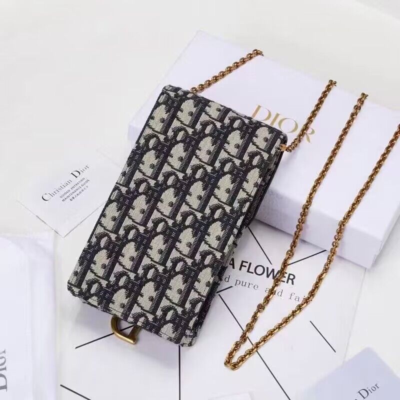 DIOR Oblique Jacquard Phone POUCH S5619 blue DIOR Oblique Jacquard Phone POUCH S5619 blue