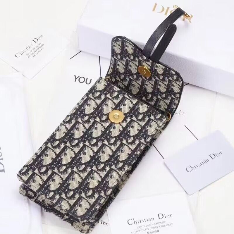 DIOR Oblique Jacquard Phone POUCH S5619 blue DIOR Oblique Jacquard Phone POUCH S5619 blue