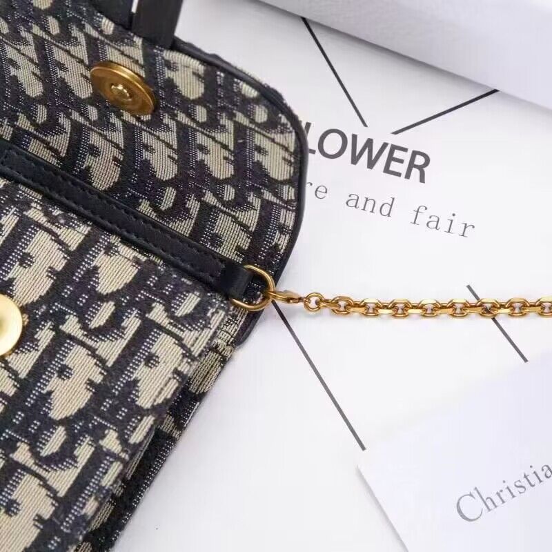 DIOR Oblique Jacquard Phone POUCH S5619 blue DIOR Oblique Jacquard Phone POUCH S5619 blue