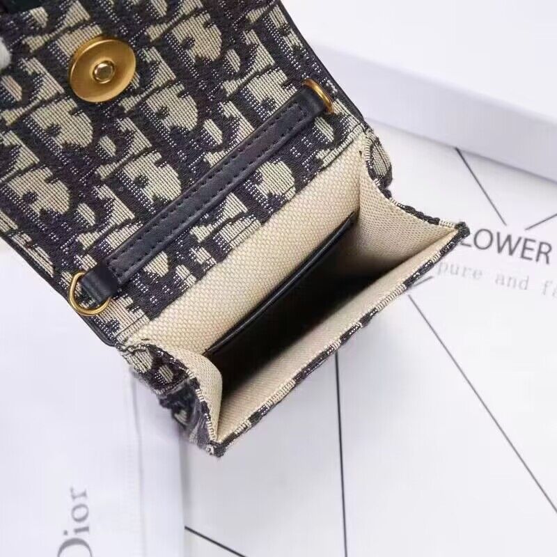 DIOR Oblique Jacquard Phone POUCH S5619 blue DIOR Oblique Jacquard Phone POUCH S5619 blue