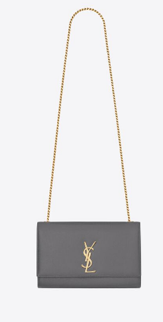SAINT LAURENT MEDIUM KATE IN GRAIN DE POUDRE EMBOSSED LEATHER 354021 STORM SAINT LAURENT MEDIUM KATE IN GRAIN DE POUDRE EMBOSSED LEATHER 354021 STORM