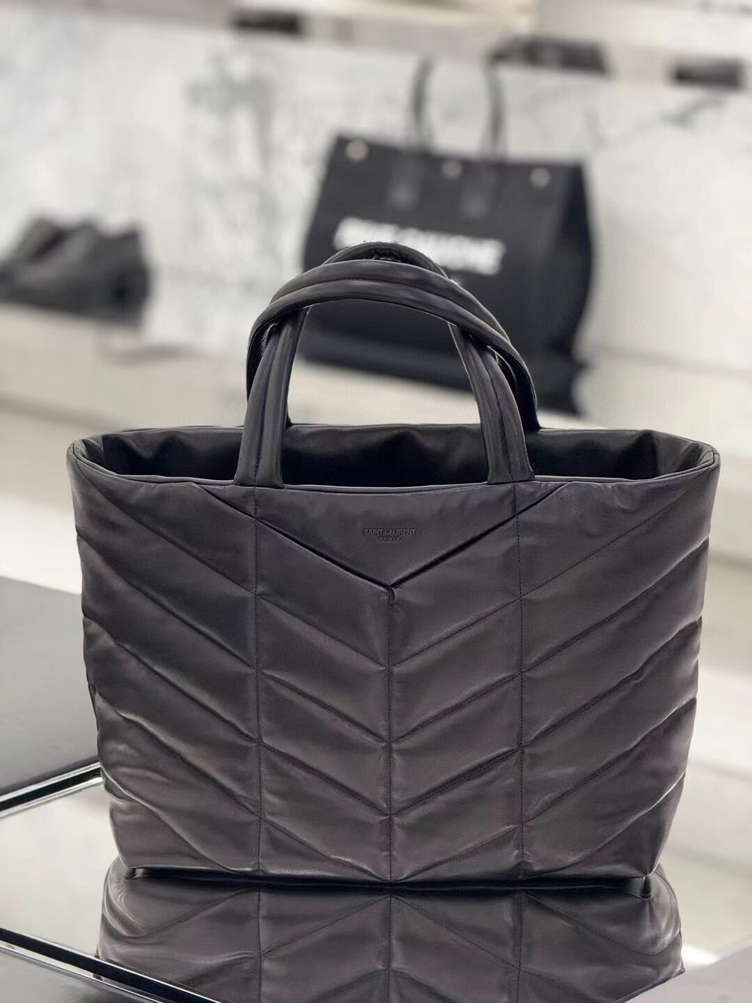 SAINT LAURENT TOTE IN SILKTECH CANVAS Y577729-1 BLACK SAINT LAURENT TOTE IN SILKTECH CANVAS Y577729-1 BLACK