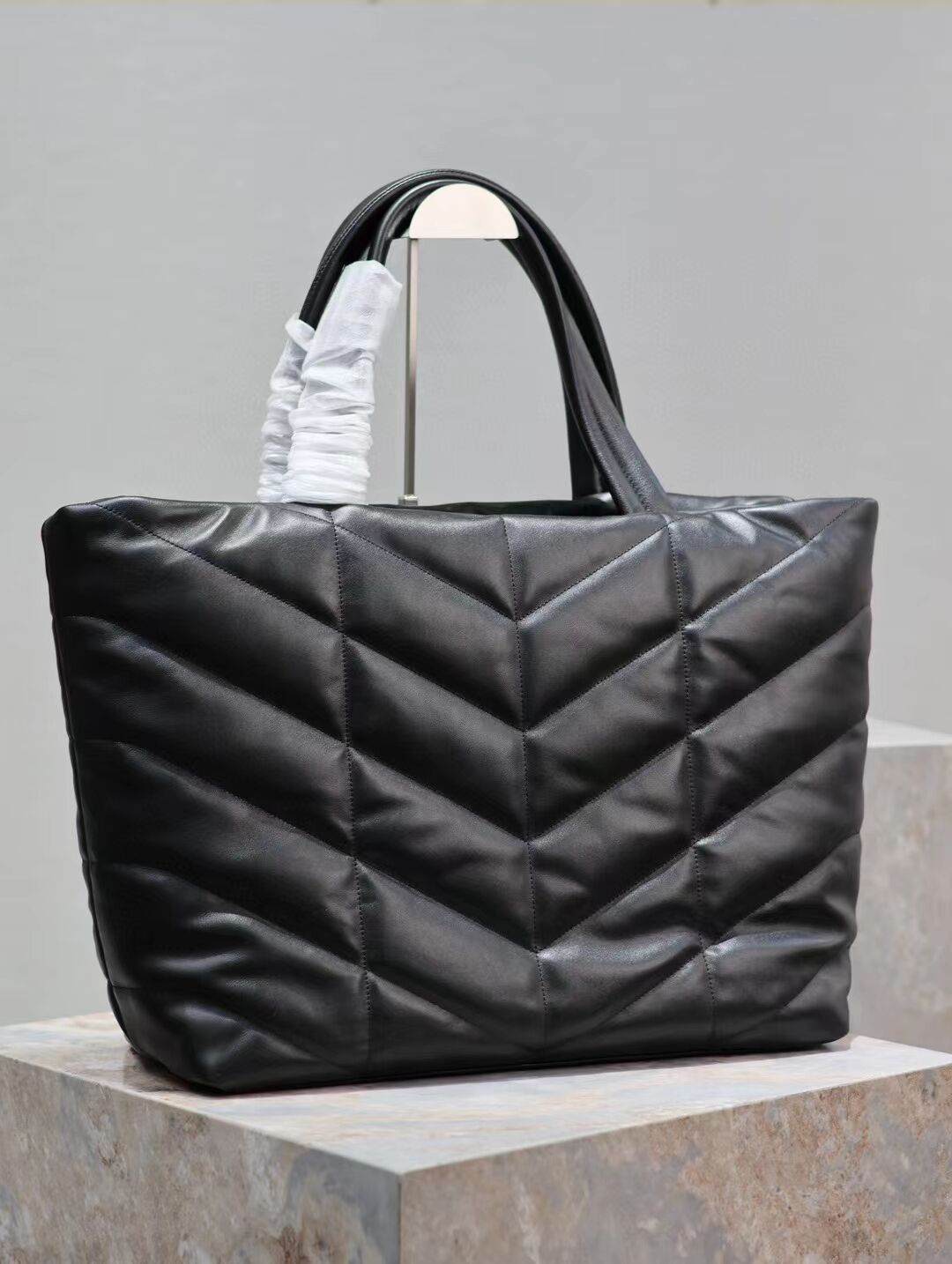 SAINT LAURENT TOTE IN SILKTECH CANVAS Y577729-1 BLACK SAINT LAURENT TOTE IN SILKTECH CANVAS Y577729-1 BLACK