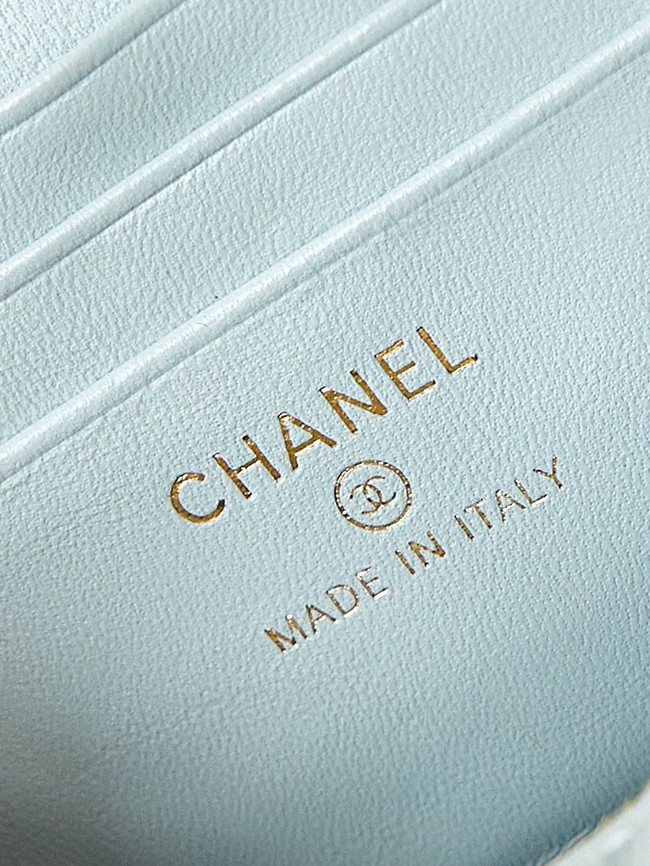 CHANEL MINI CLUTCH WITH CHAIN AP3231 light blue