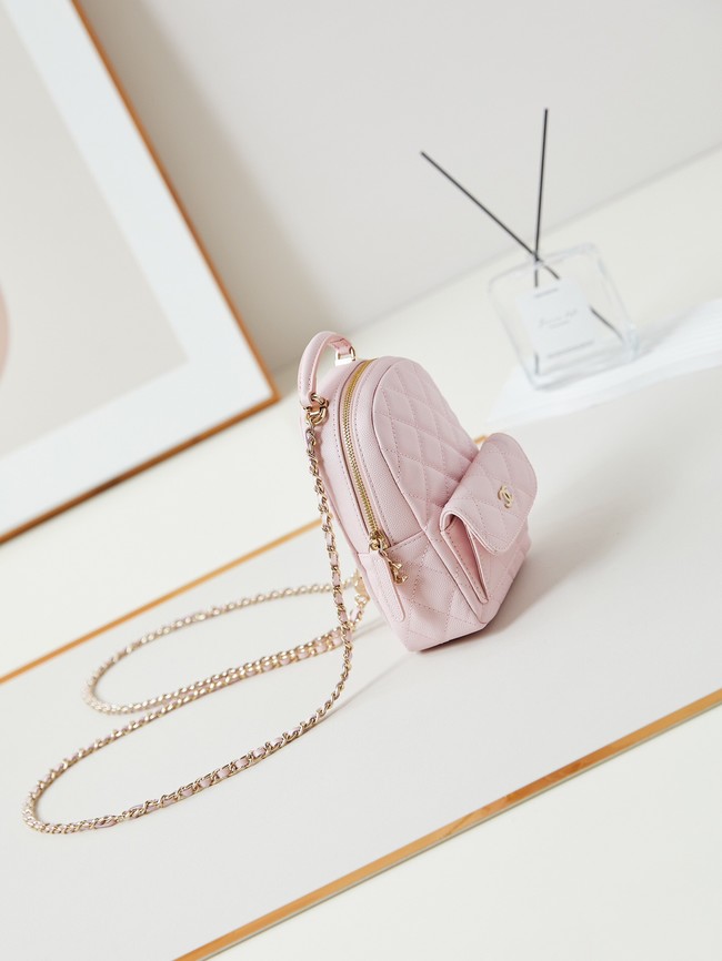 Chanel MINI BACKPACK AP3753 Grained Calfskin & Gold-Tone Metal pink