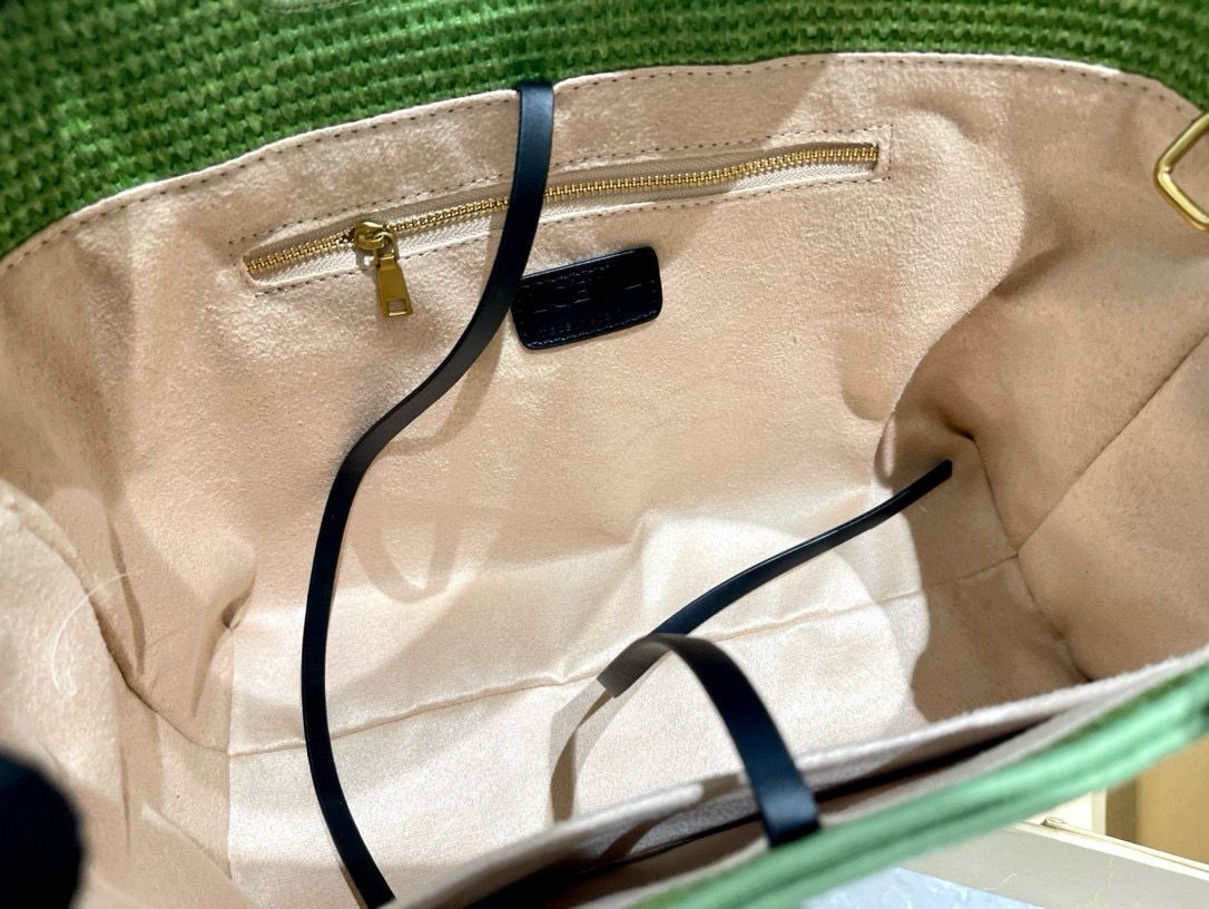 Loewe Anagram Basket Woven Straw Shopping Tote Bag 652399 Green Loewe Anagram Basket Woven Straw Shopping Tote Bag 652399 Green