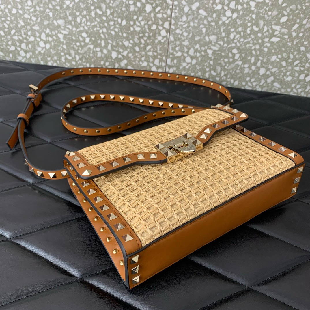 VALENTINO VLOGO SIGNATURE RAFFIA Shoulder Bag 03221 brown VALENTINO VLOGO SIGNATURE RAFFIA Shoulder Bag 03221 brown