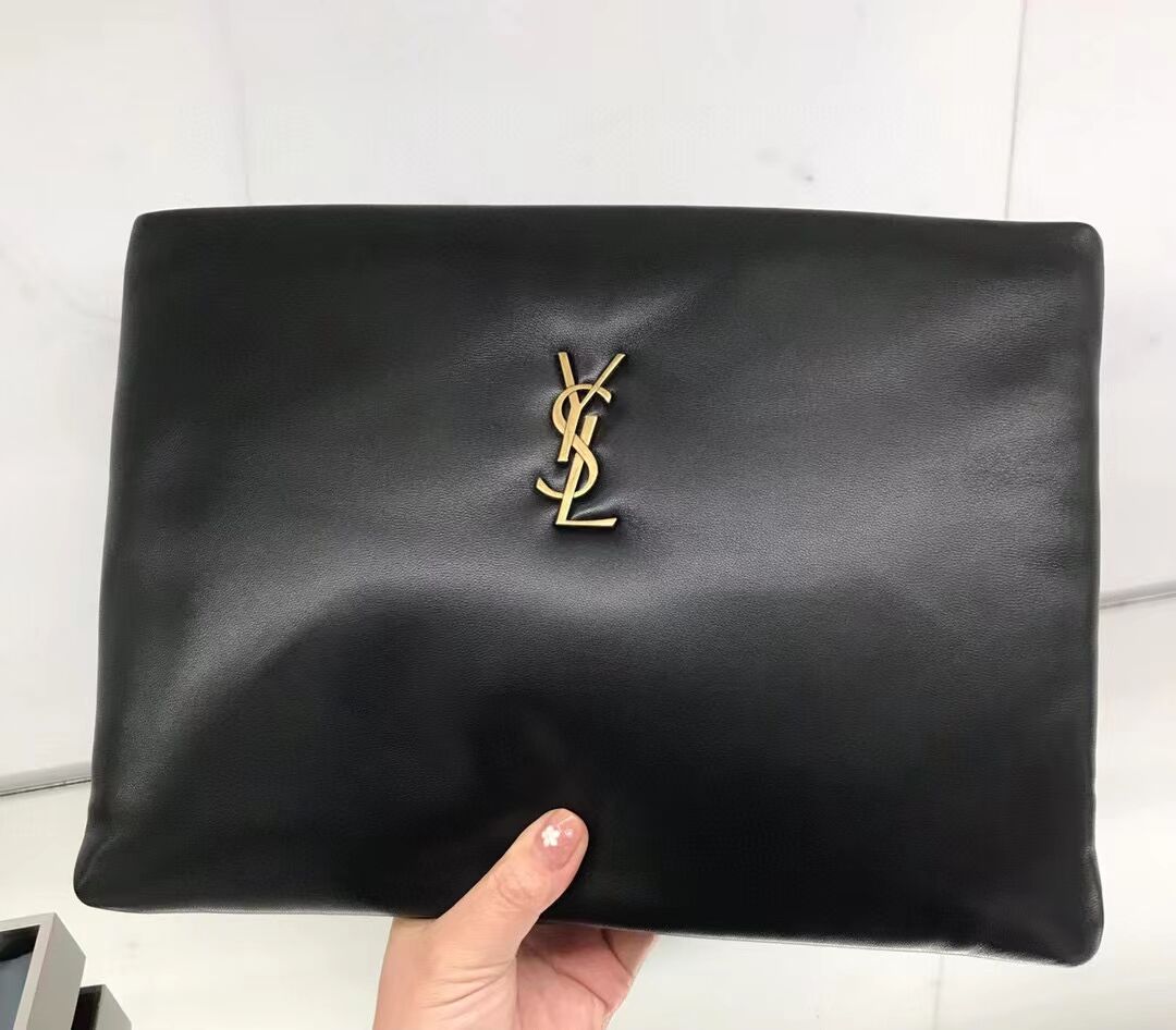 SAINT LAURENT CALYPSO LARGE POUCH IN LAMBSKIN 778943 black SAINT LAURENT CALYPSO LARGE POUCH IN LAMBSKIN 778943 black