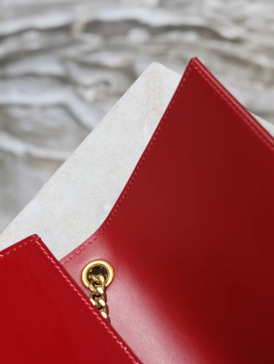 SAINT LAURENT KATE SMALL IN CANVAS AND LEATHER 742580 WHITE AND RED SAINT LAURENT KATE SMALL IN CANVAS AND LEATHER 742580 WHITE AND RED