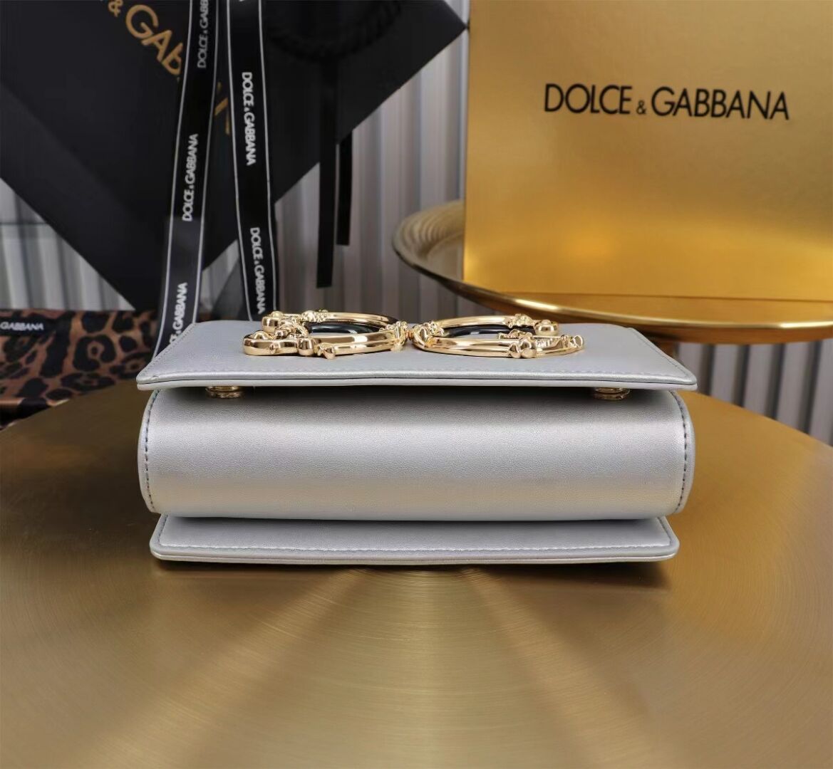 Dolce & Gabbana leather Shoulder Bag G6504 silver Dolce & Gabbana leather Shoulder Bag G6504 silver