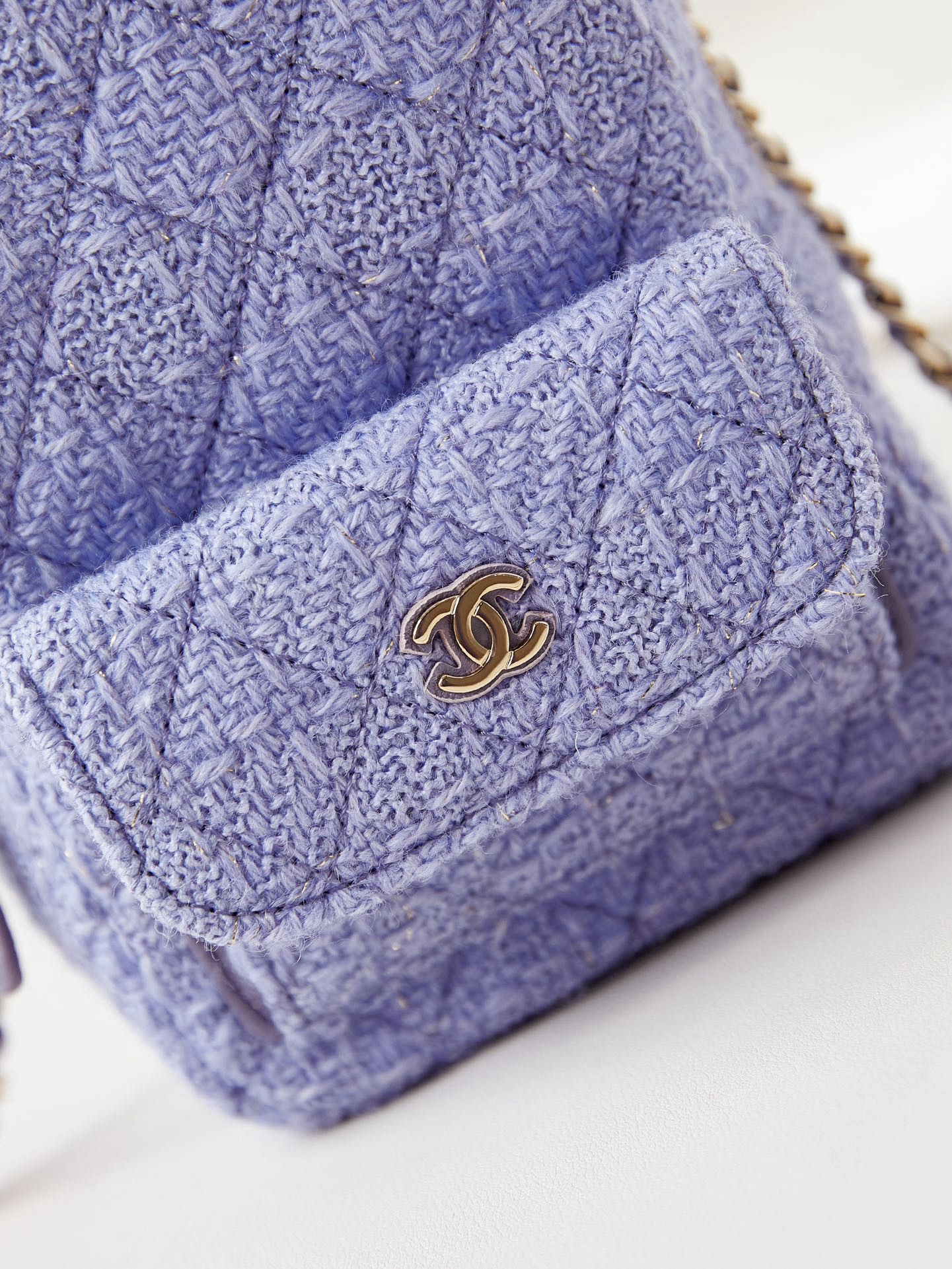 Chanel MINI BACKPACK AP3753 Woolen cloth& Gold-Tone Metal light purple Chanel MINI BACKPACK AP3753 Woolen cloth& Gold-Tone Metal light purple