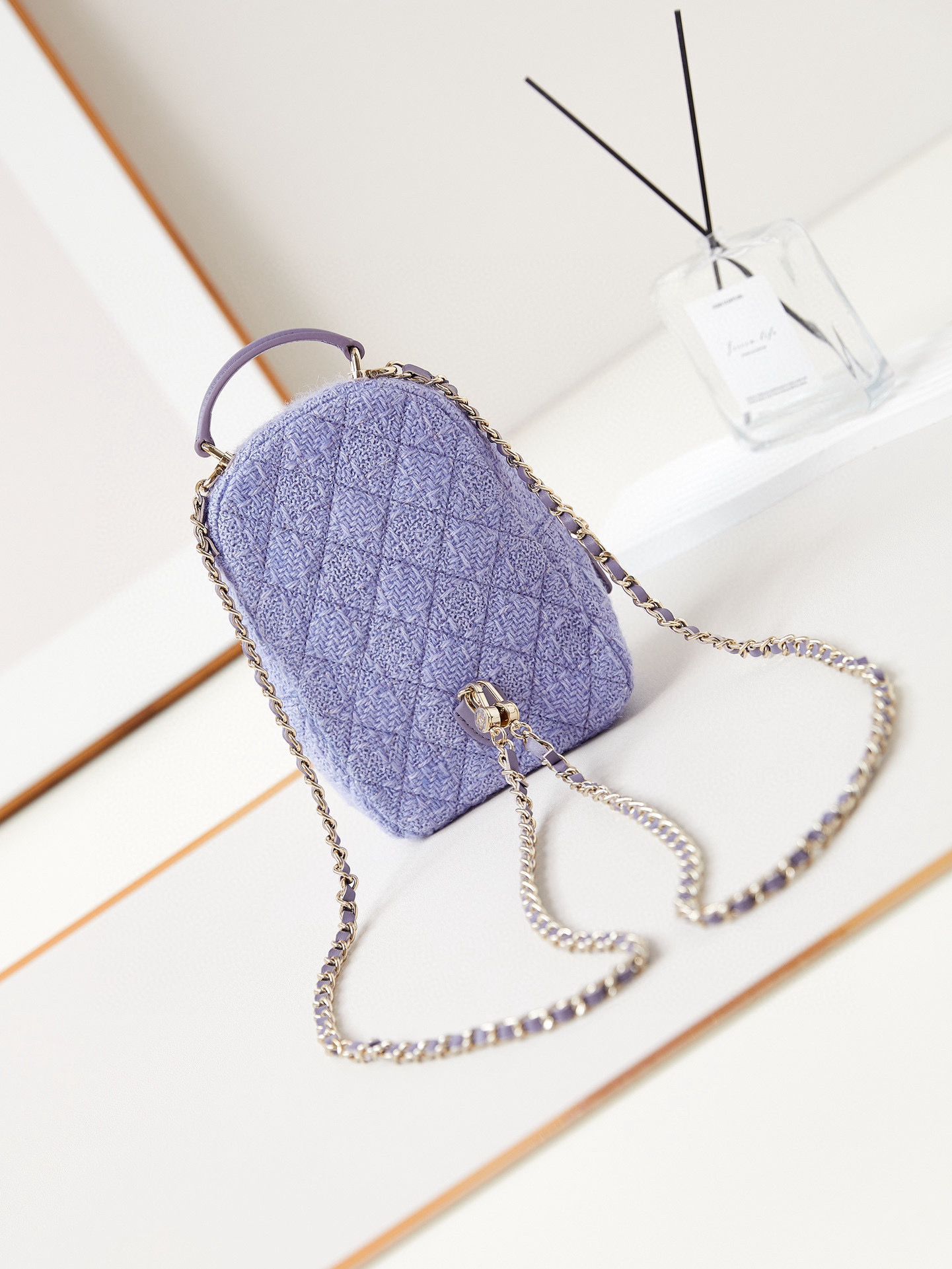 Chanel MINI BACKPACK AP3753 Woolen cloth& Gold-Tone Metal light purple Chanel MINI BACKPACK AP3753 Woolen cloth& Gold-Tone Metal light purple