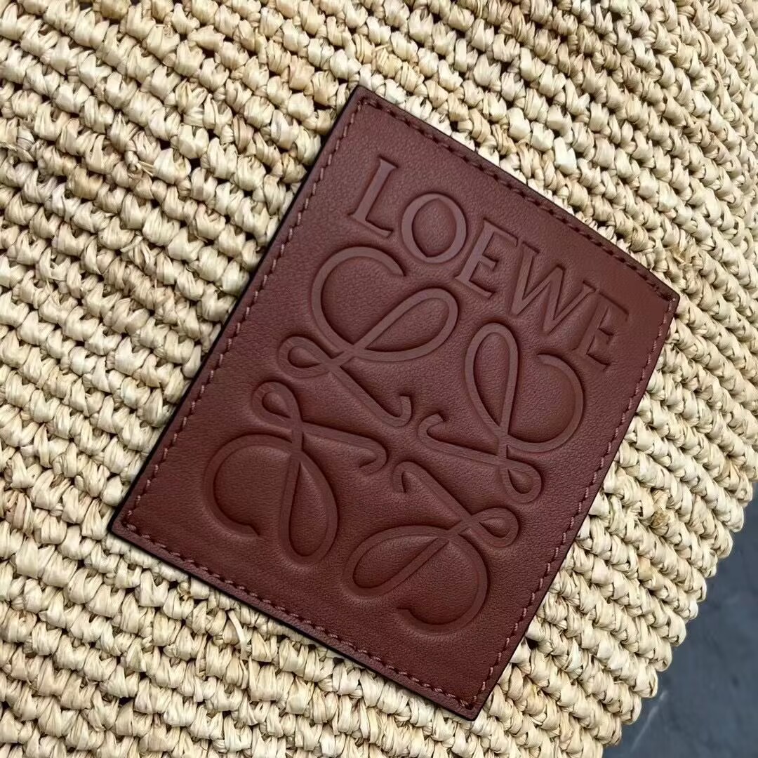 Loewe Woven Raffia Slit Mini Tote Bag 82020 Tan Loewe Woven Raffia Slit Mini Tote Bag 82020 Tan