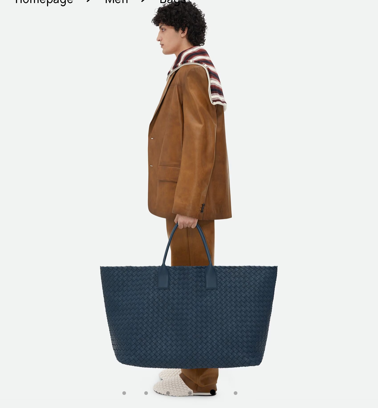 BOTTEGA VENETA Maxi Cabat Intreccio Leather Tote Bag 787115 Deep Blue BOTTEGA VENETA Maxi Cabat Intreccio Leather Tote Bag 787115 Deep Blue