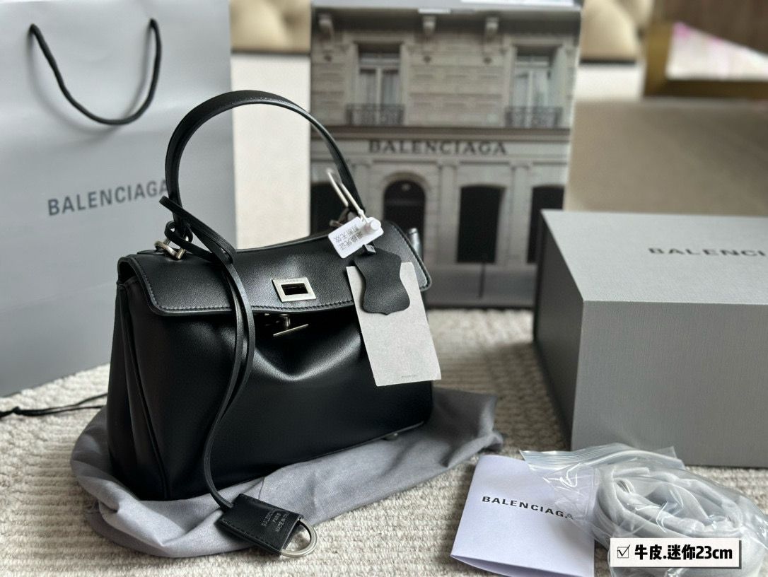 Balenciaga Rodeo Mini Handbag in black smooth calfskin 9027 aged-silver hardware Balenciaga Rodeo Mini Handbag in black smooth calfskin 9027 aged-silver hardware