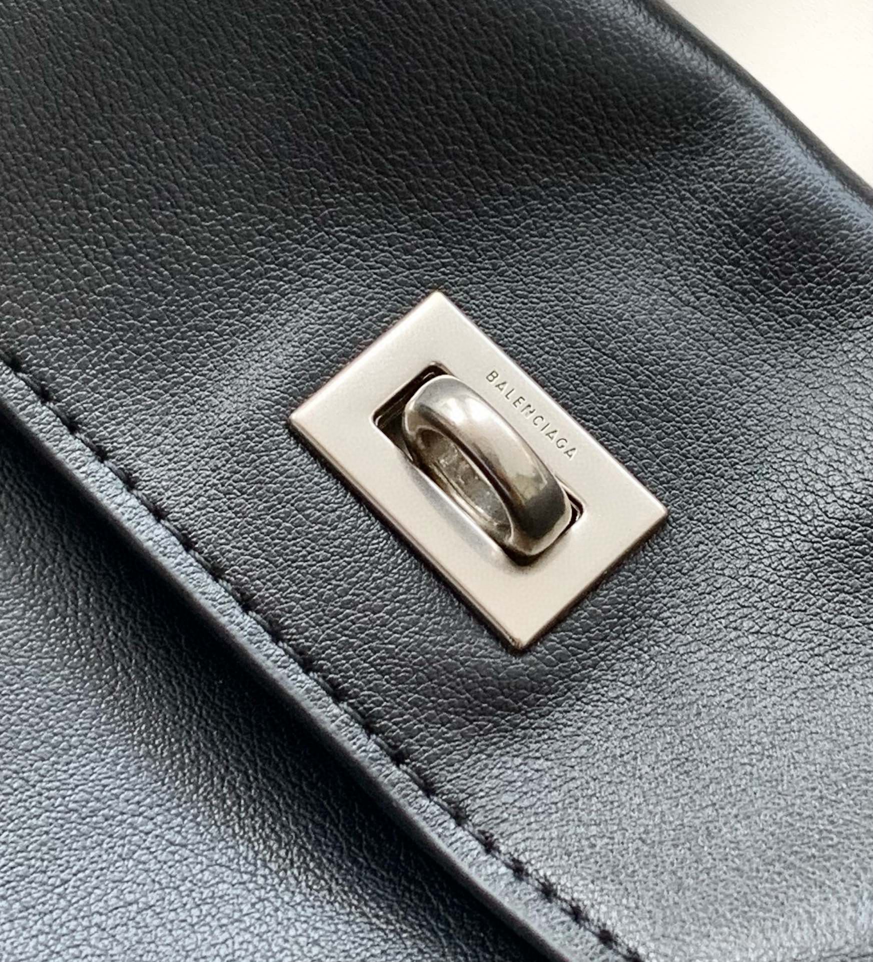 Balenciaga Rodeo Mini Handbag in black smooth calfskin 9027 aged-silver hardware Balenciaga Rodeo Mini Handbag in black smooth calfskin 9027 aged-silver hardware