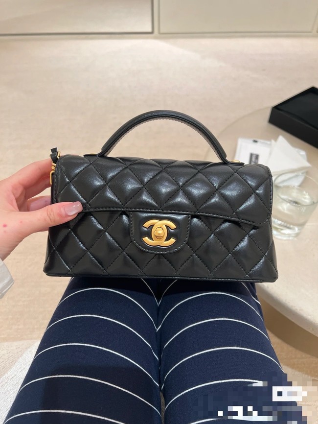 Chanel MINI FLAP BAG WITH TOP HANDLE AS5354 black