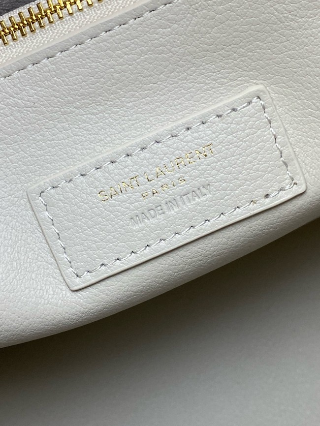 SAINT LAURENT LE 5 A 7 SUPPLE LARGE IN GRAINED LEATHER 753837 BLANC VINTAGE