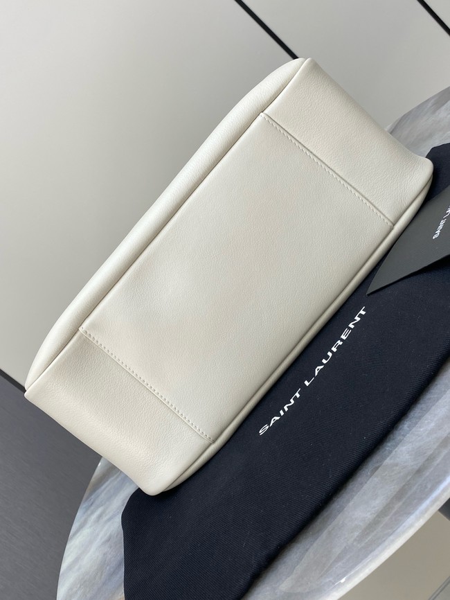 SAINT LAURENT LE 5 A 7 SUPPLE LARGE IN GRAINED LEATHER 753837 BLANC VINTAGE