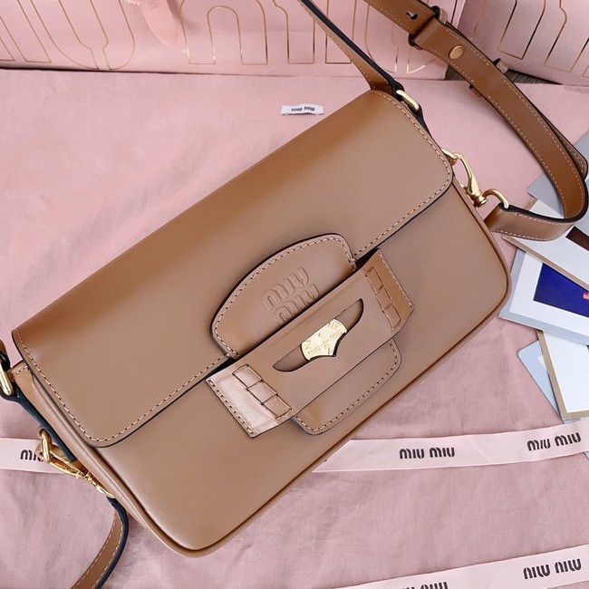 MIU MIU Leather Shoulder Bags 5BD270 Camel