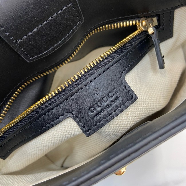 GUCCI 73 MINI BUCKET BAG Natural canvas 833665 Black