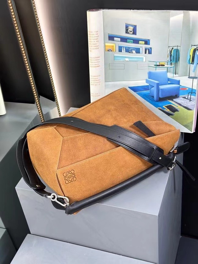 Loewe Large SUEDE Puzzle bag 231095 Tan