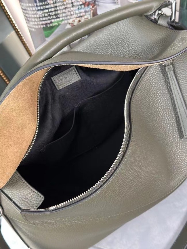 Loewe Large grainy cowhide leather Puzzle bag 231095 Dark green