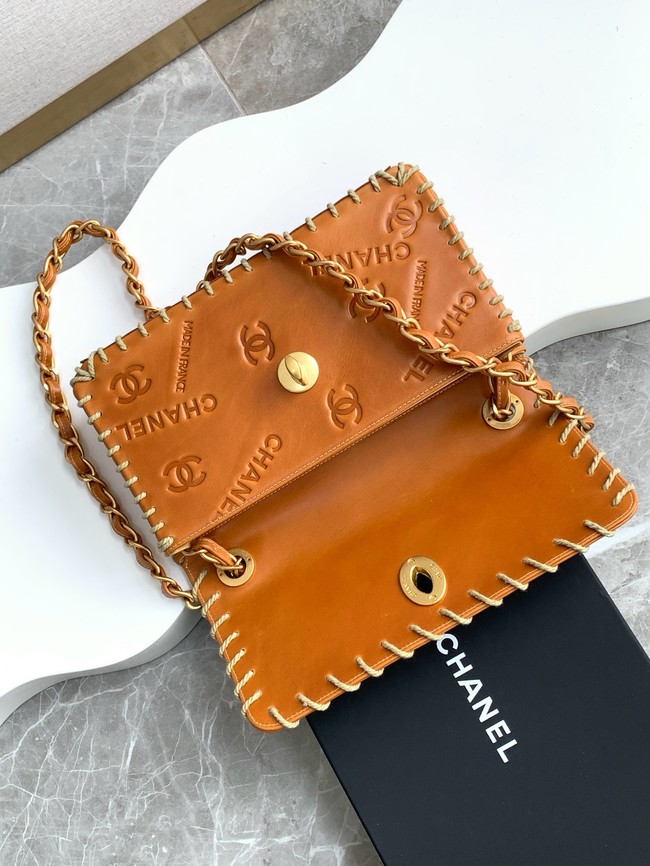 Chanel FLAP BAG AS3266 brown