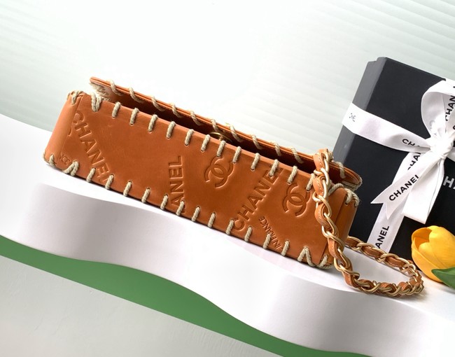 Chanel FLAP BAG AS3266 brown