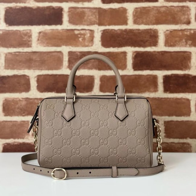 GUCCI GG EMBLEM MEDIUM BOSTON BAG 815255 Taupe