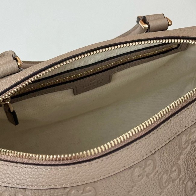 GUCCI GG EMBLEM MEDIUM BOSTON BAG 815255 Taupe