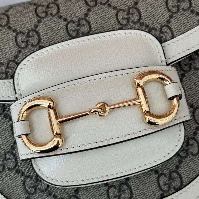 GUCCI HORSEBIT 1955 MINI TOP HANDLE BAG 781387 white&Supreme canvas