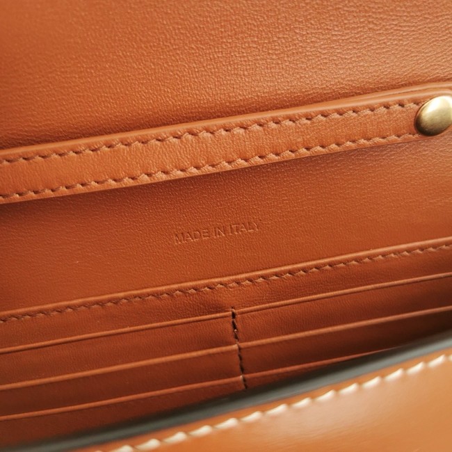 Celine WALLET ON CHAIN MARGO IN SHINY CALFSKIN 10L033 TAN