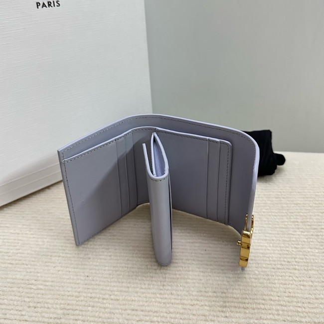Celine SMALL FLAP WALLET TRIOMPHE IN SHINY CALFSKIN 10D783 light Purple