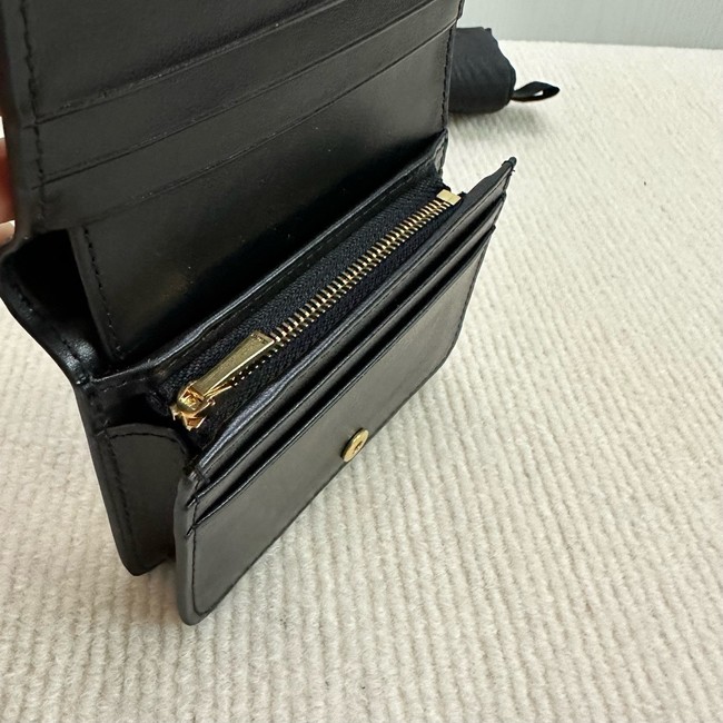 Celine TRIOMPHE COMPACT WALLET IN SHINY CALFSKIN 10K623 black&gold