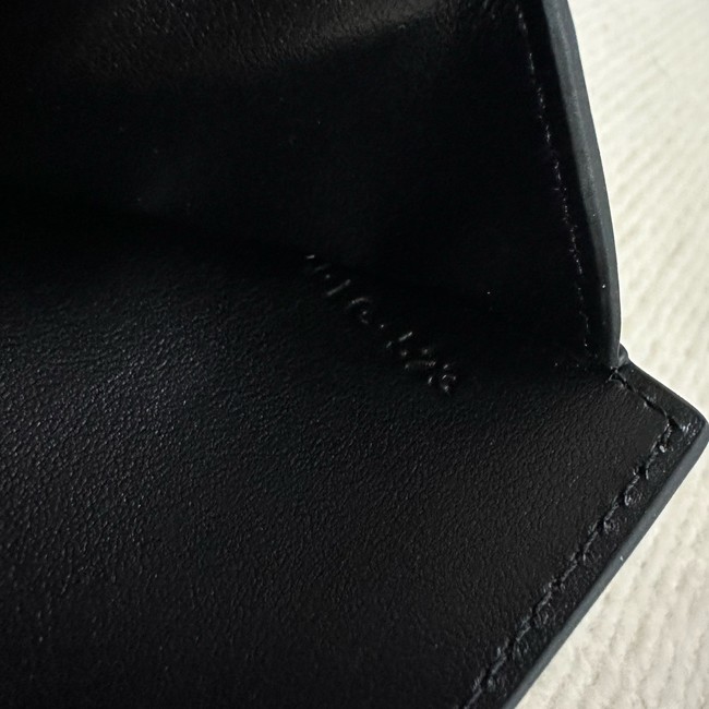 Celine CARD HOLDER WITH FLAP 16 IN SATINATED CALFSKIN 10M523 black