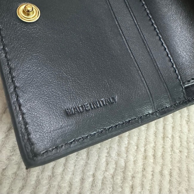 Celine COMPACT WALLET TRIOMPHE CHARMS IN GRAINED CALFSKIN 10M103 black