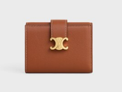 Celine FINE STRAP WALLET NINO IN SUPPLE GRAINED CALFSKIN 10M962 TAN