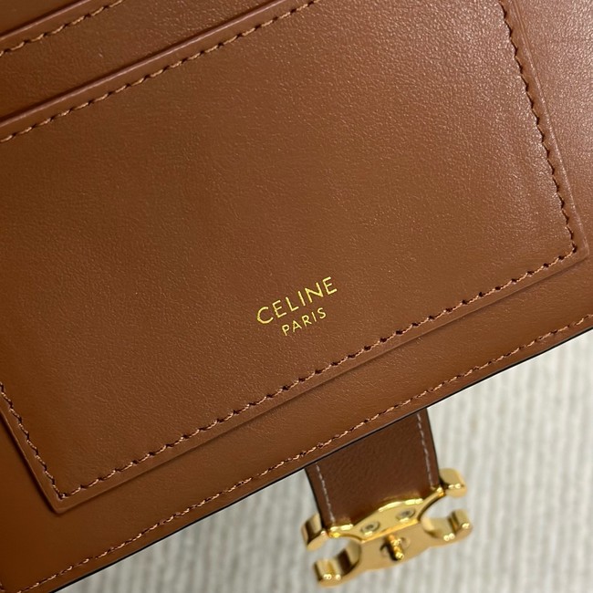 Celine FINE STRAP WALLET NINO IN SUPPLE GRAINED CALFSKIN 10M962 TAN